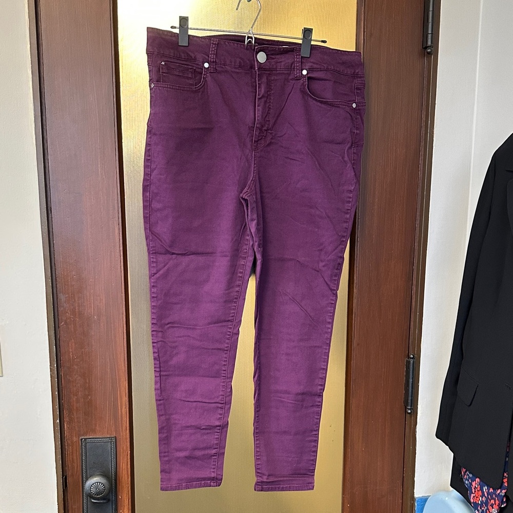 Seven7 Women's Deep Purple Ankle Jeans
